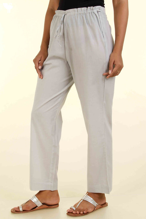 Cambric Cotton Pants in Pigeon Grey